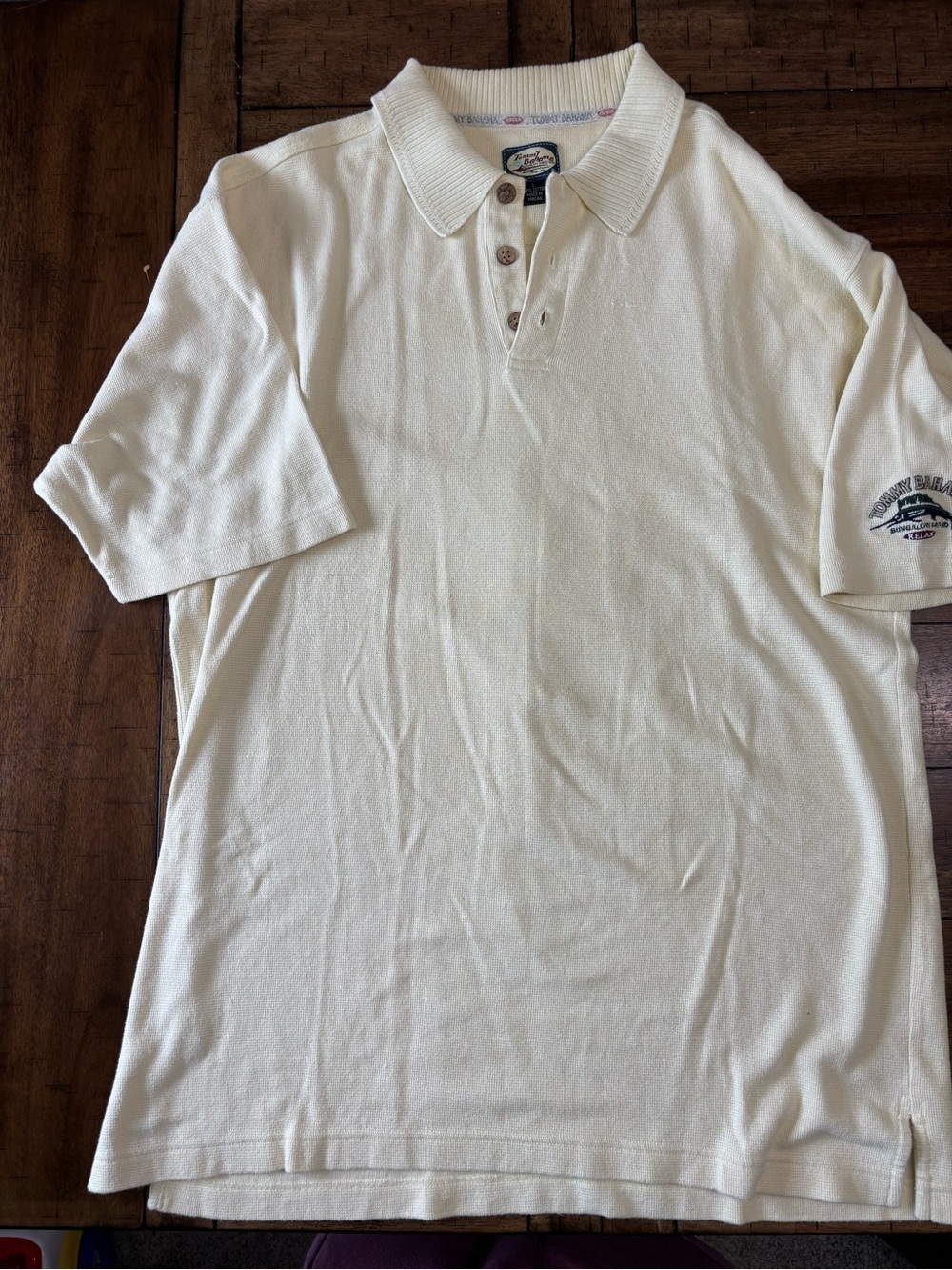 Vintage Tommy Bahama Off-White/Cream Short-Sleeve Polo